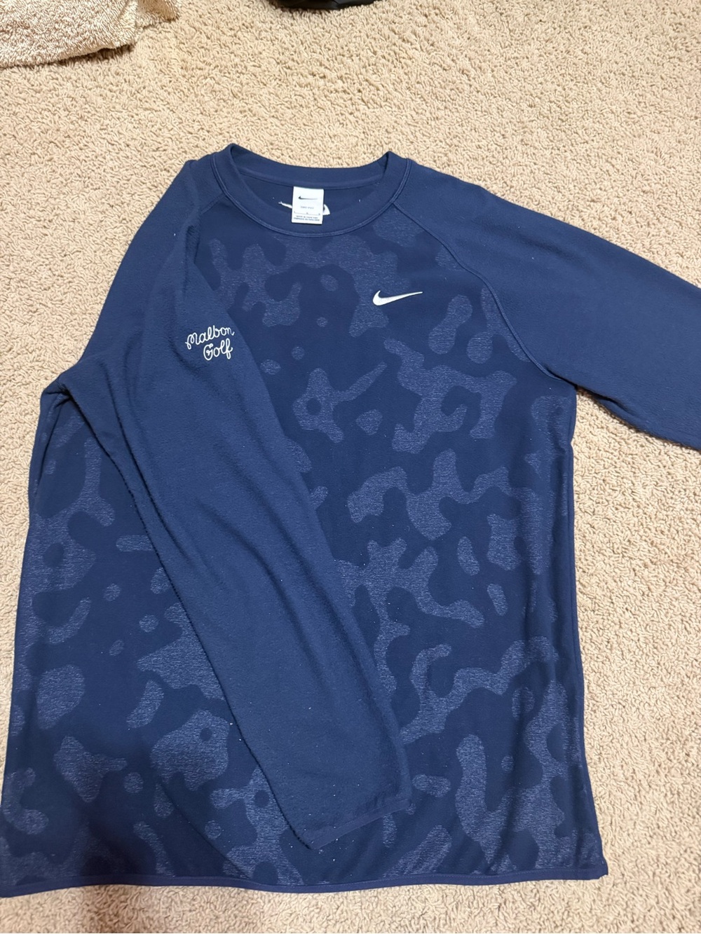 Nike Navy Blue Tonal Camo Long Sleeve Performance Top
